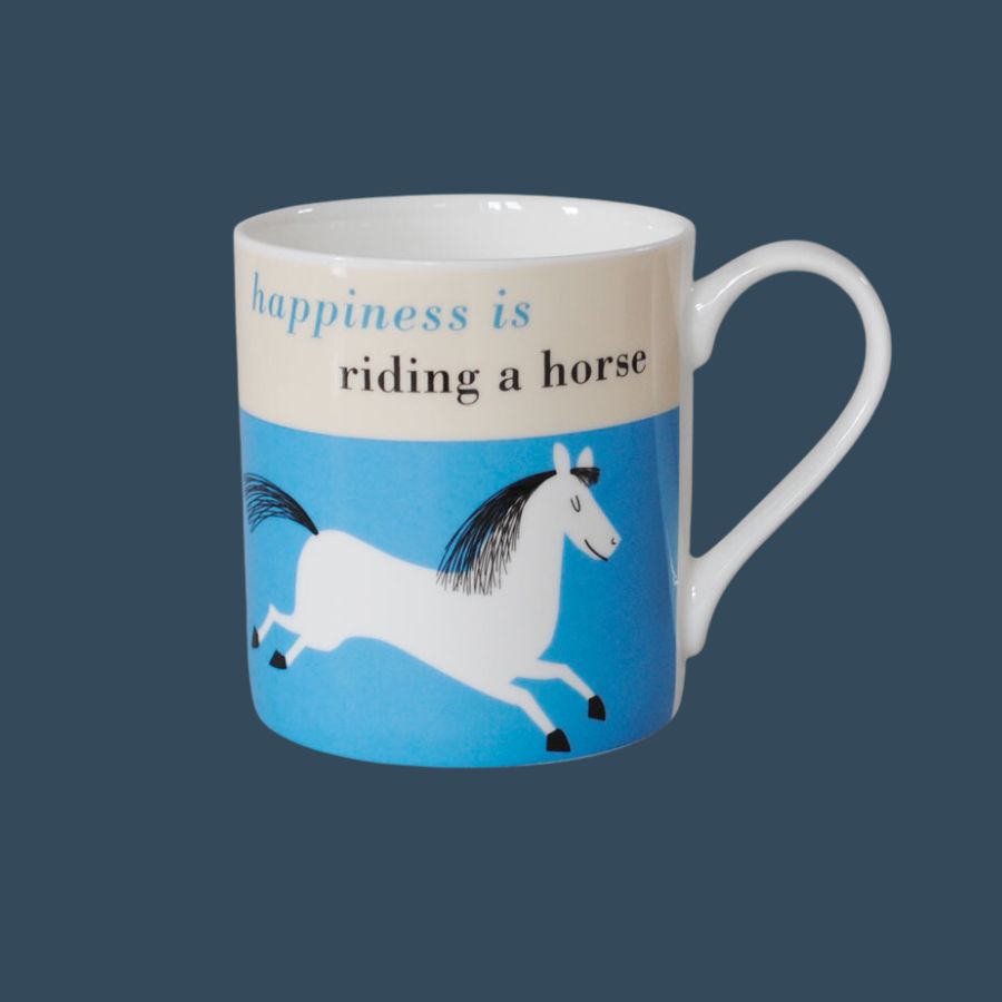 Happiness is Riding a Horse Mug -Blue Large