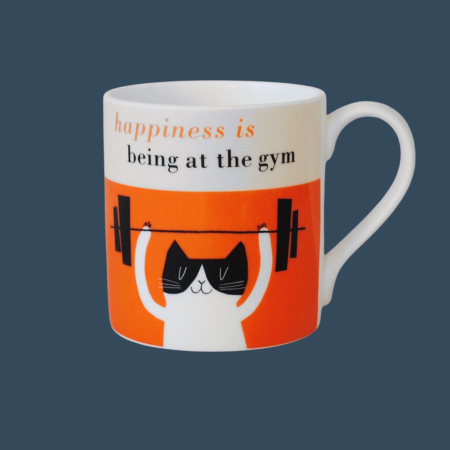 Happiness is being at the Gym Mug -Orange Large