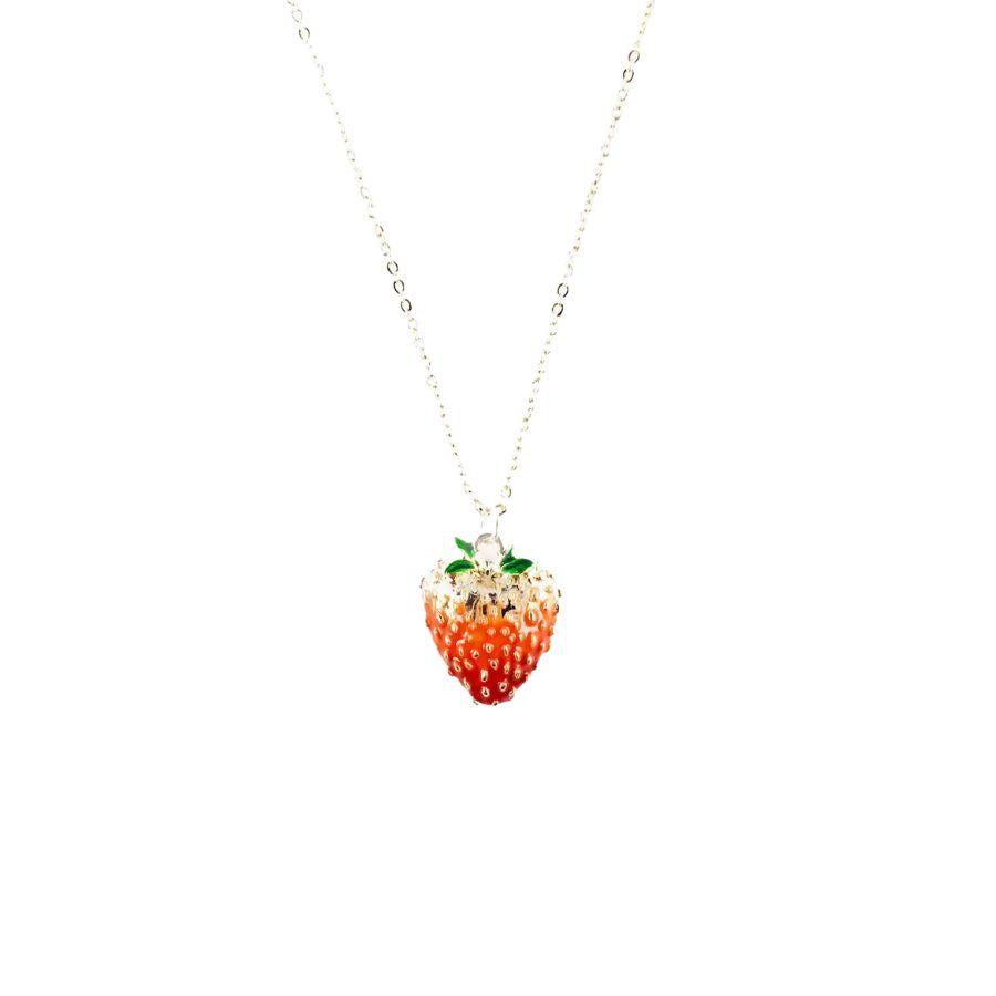 Enamel Strawberry Long Necklace