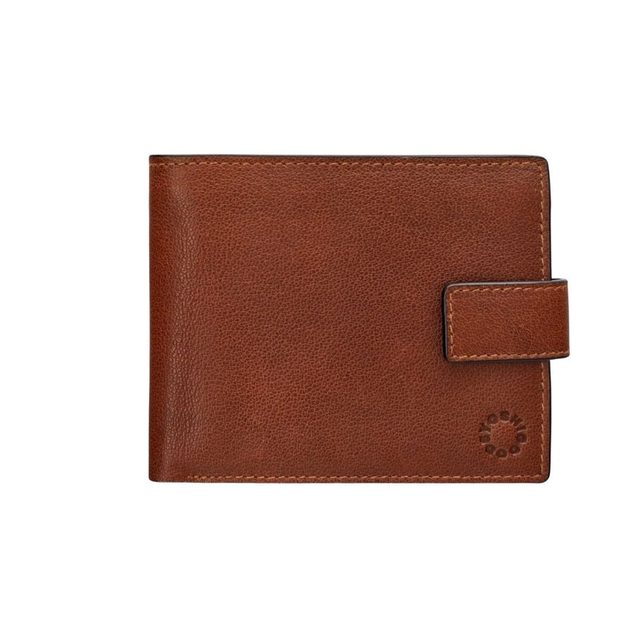Extra Large Brown Leather Wallet with Tab