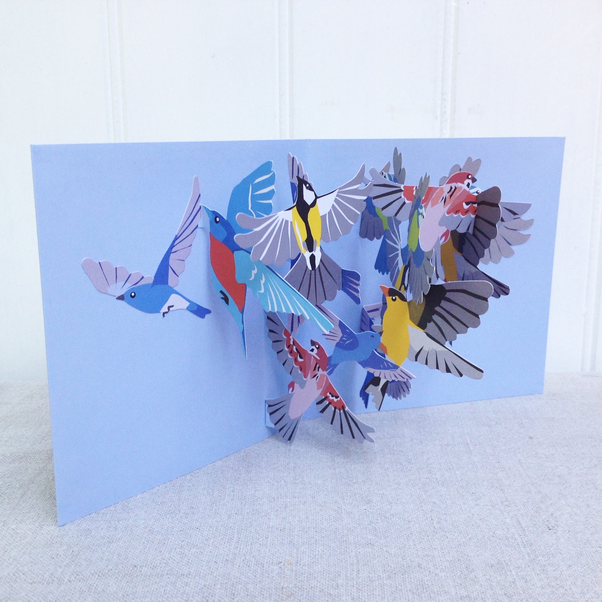Pop out 3D Flock of Birds greetings card