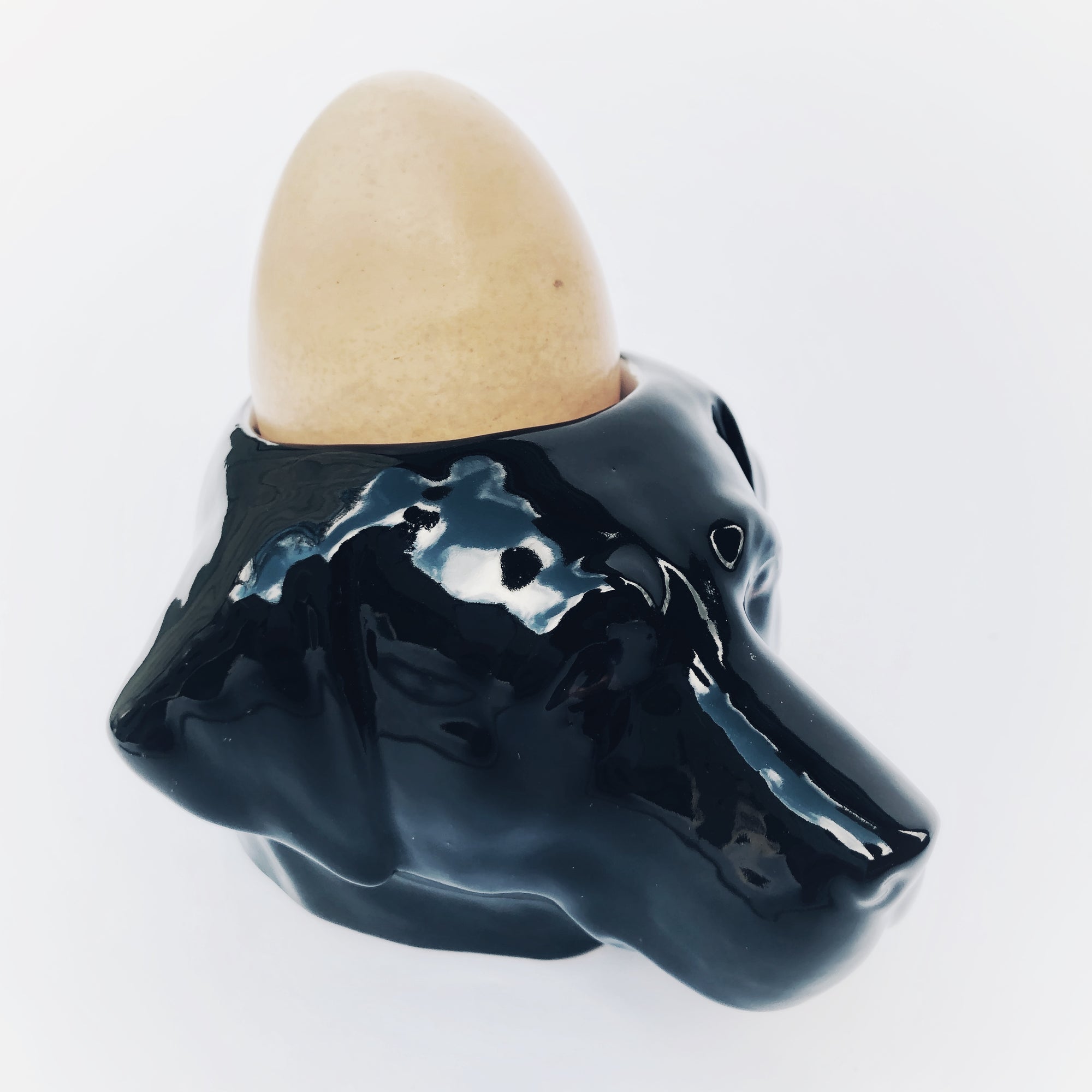 Black Labrador Face Egg Cup