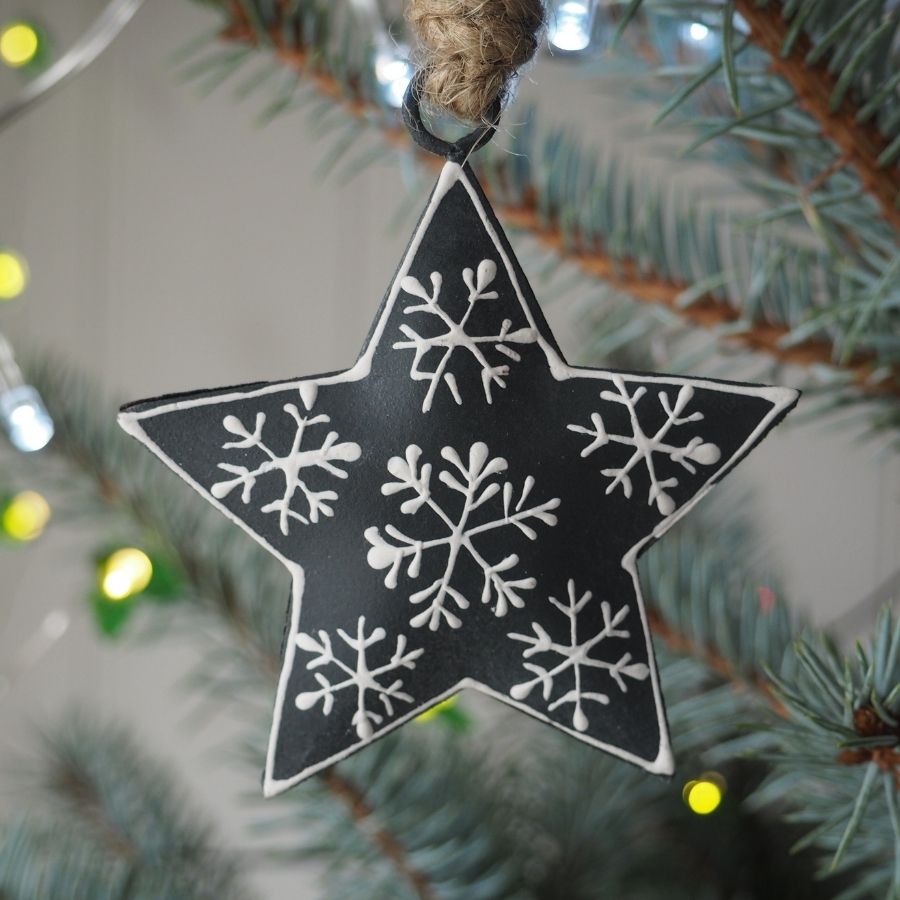 Little grey Star hanging decoration