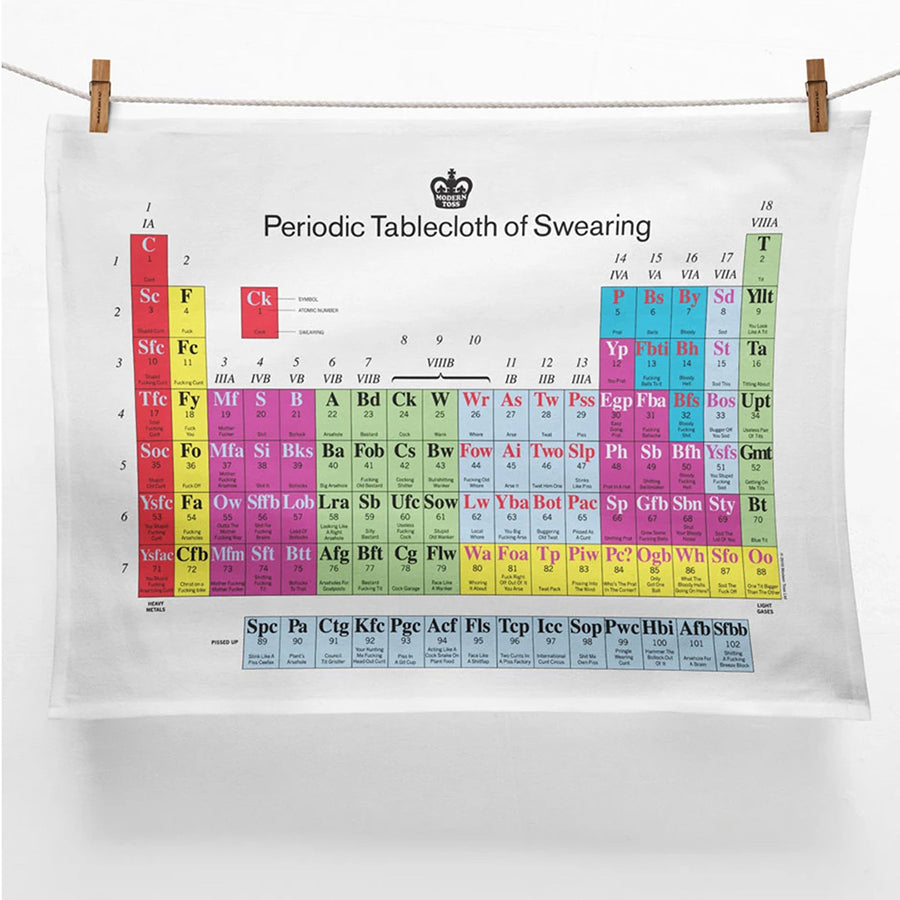 Modern Toss Periodic Table of Swearing Tea Towel