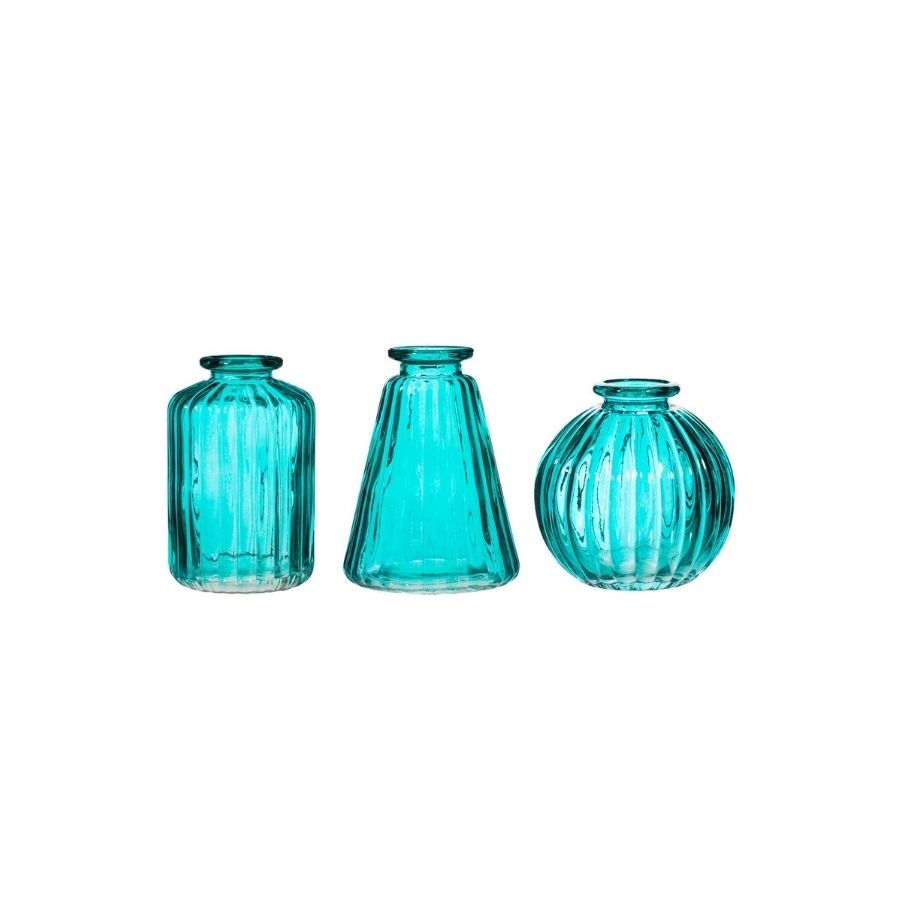Mini Turquoise Glass Bud Vase