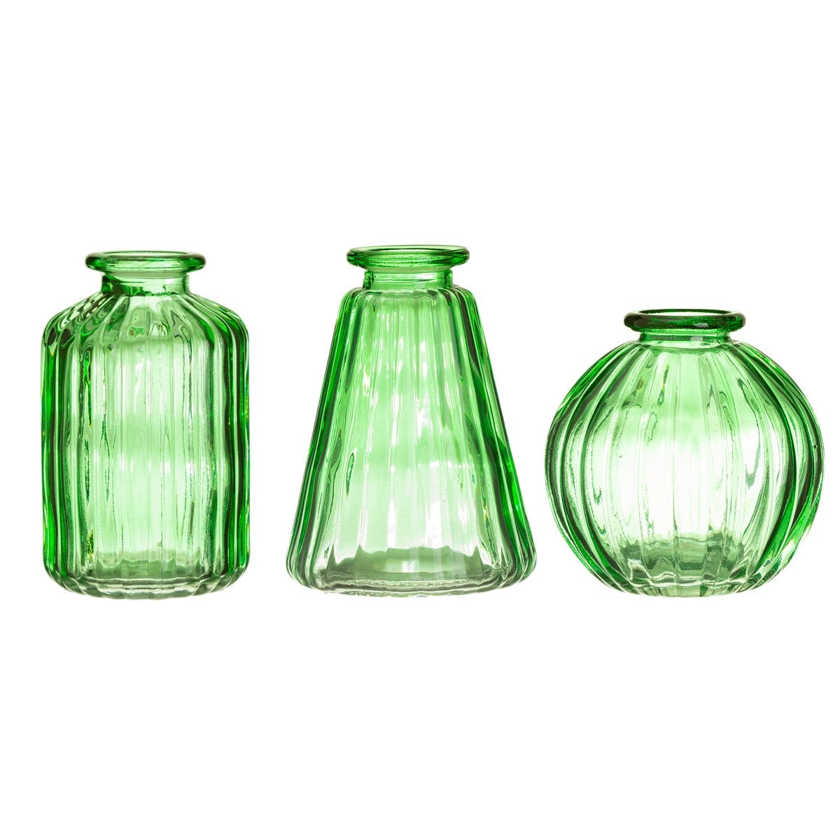 Mini Green Glass  Bud Vase