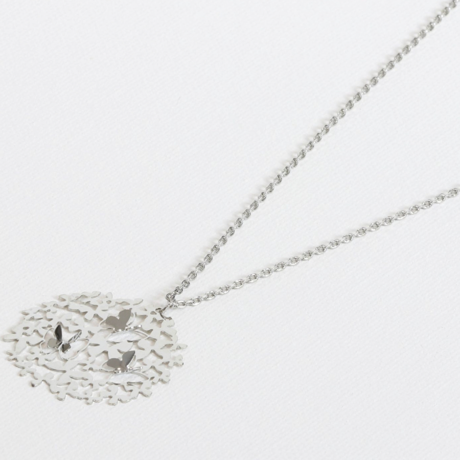 Butterfly Disc necklace silver