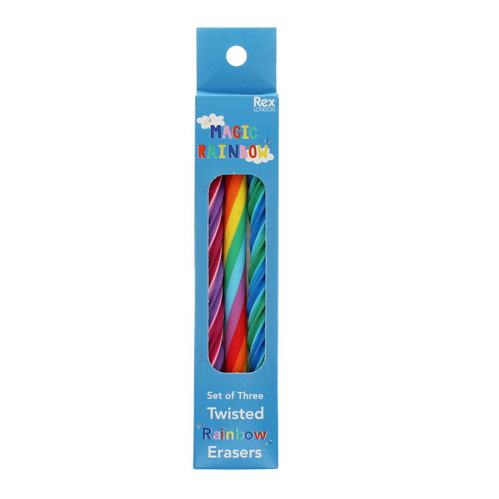 Rainbow erasers x 3