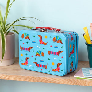 Mini Suitcase Tin - Sausage Dog