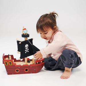 Wooden Fishbone Pirate ship  Toy
