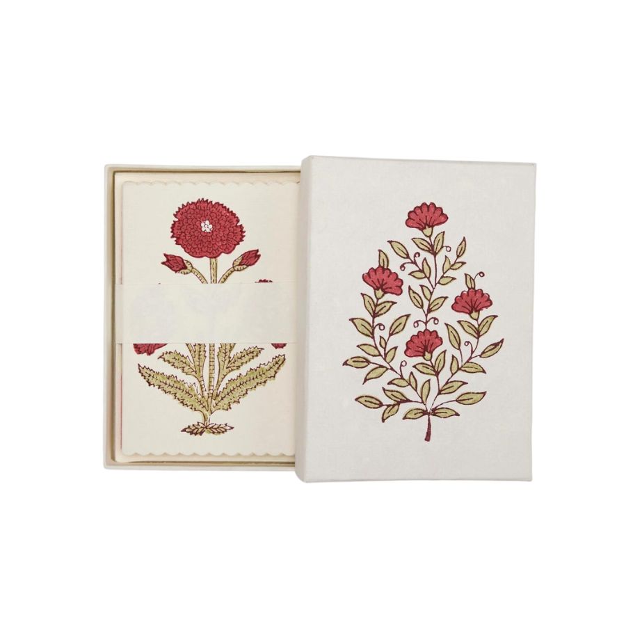 Artisan Notecard Set - Malika Scarlet