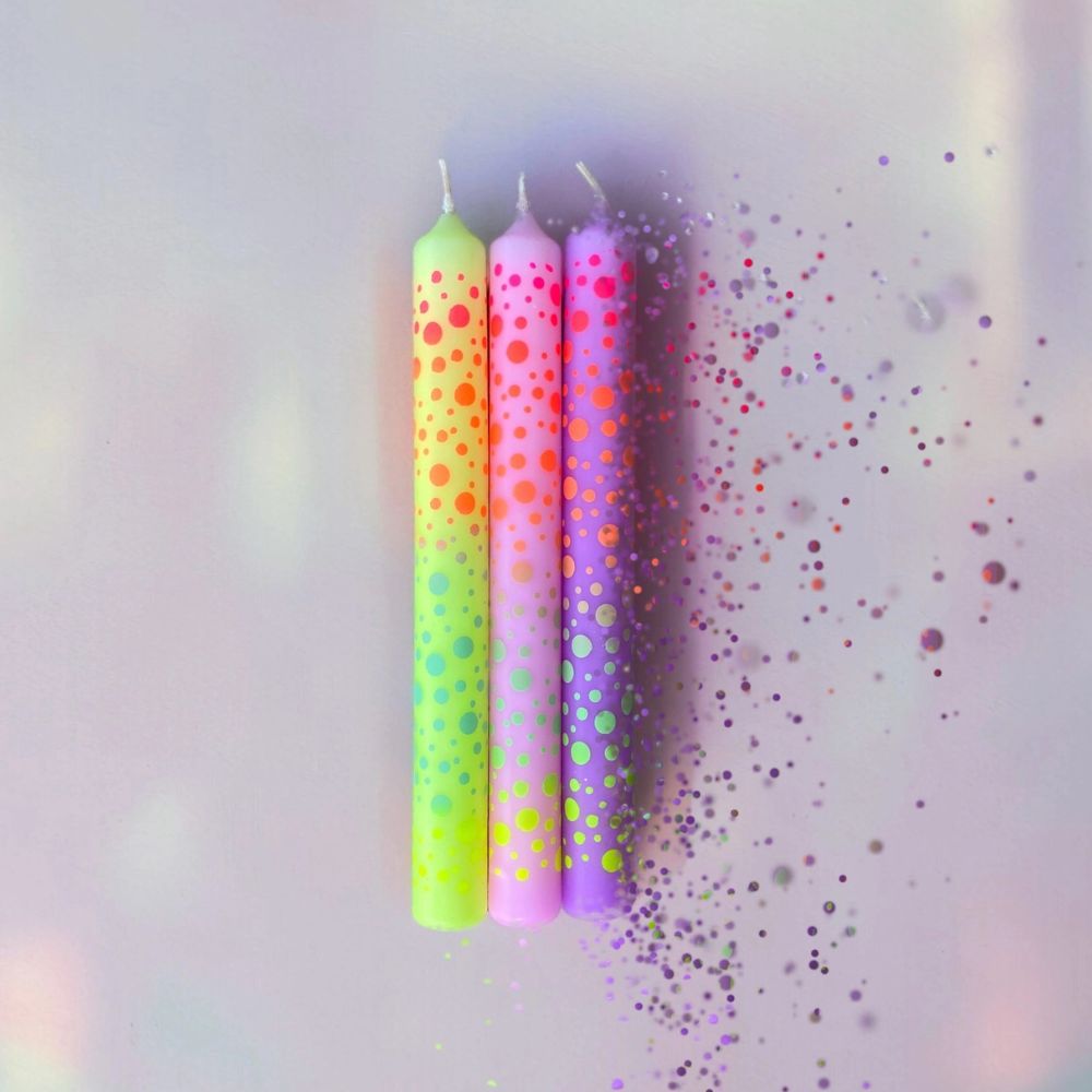 Dots  Dinner Candles- set of 3