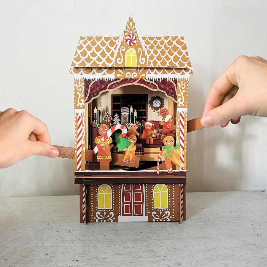 Paper Theatre Gingerbread House Christmas Card