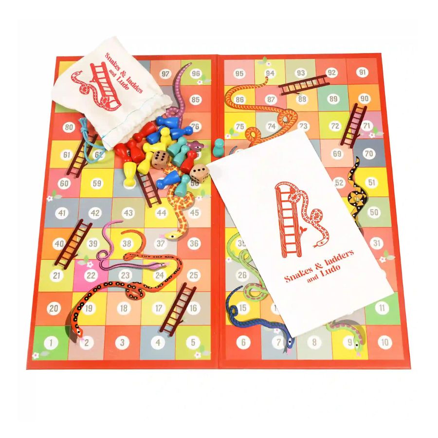 Tooky Wooden Snakes & Ladders/Ludo 2 In 1 Board Game **BRAND NEW** | UK Tooky Wooden Snakes & Ladders/Ludo 2 In 1 Board Game **BRAND NEW** | UK