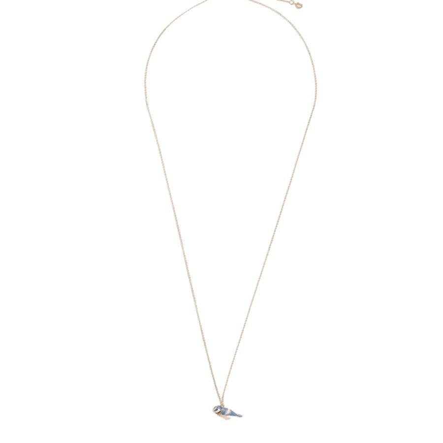 Enamel Blue Tit Long Necklace