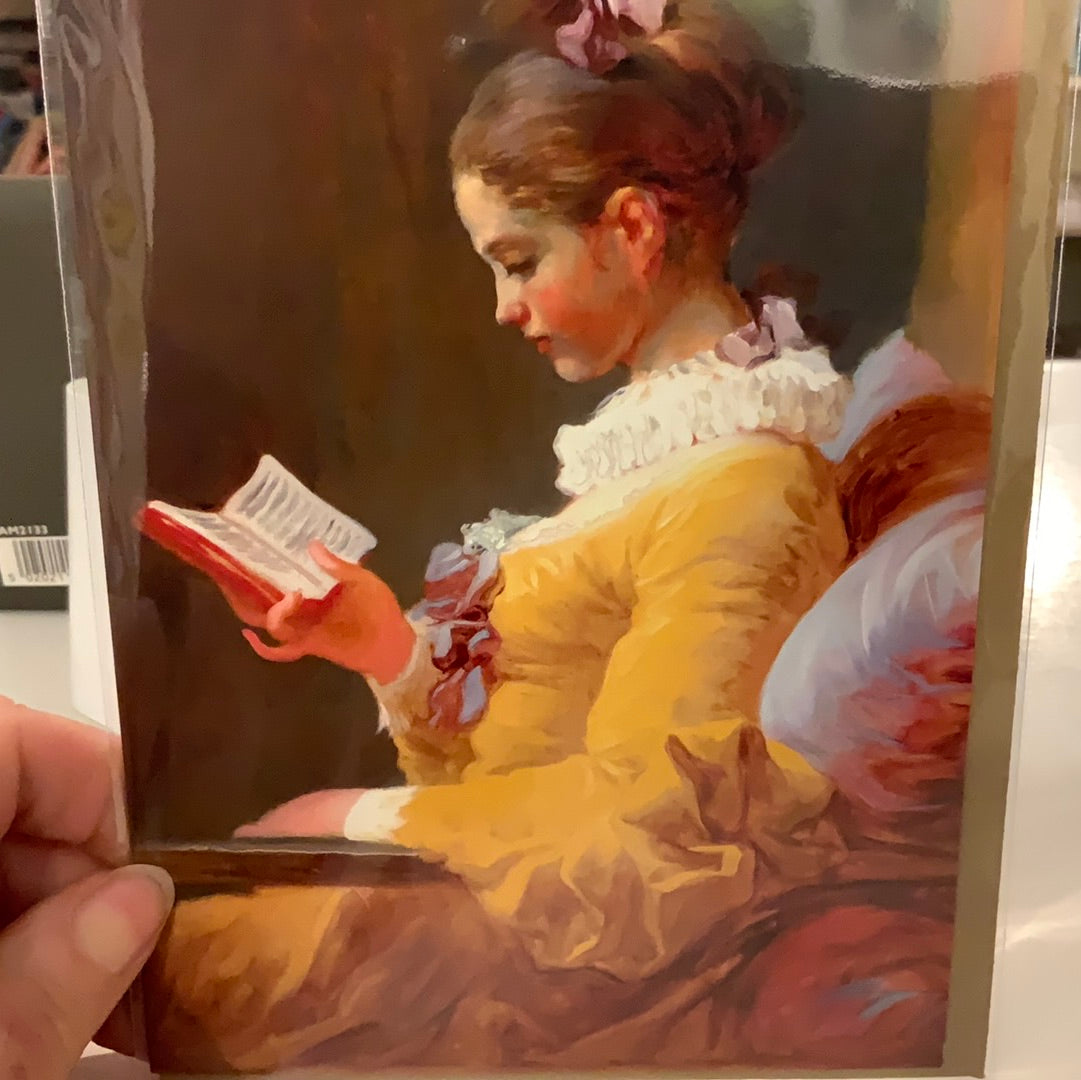Fragonard Young Girl Reading - greeting card