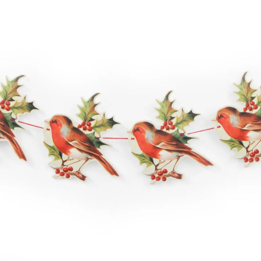 Robin & Holly decorative Christmas Garland