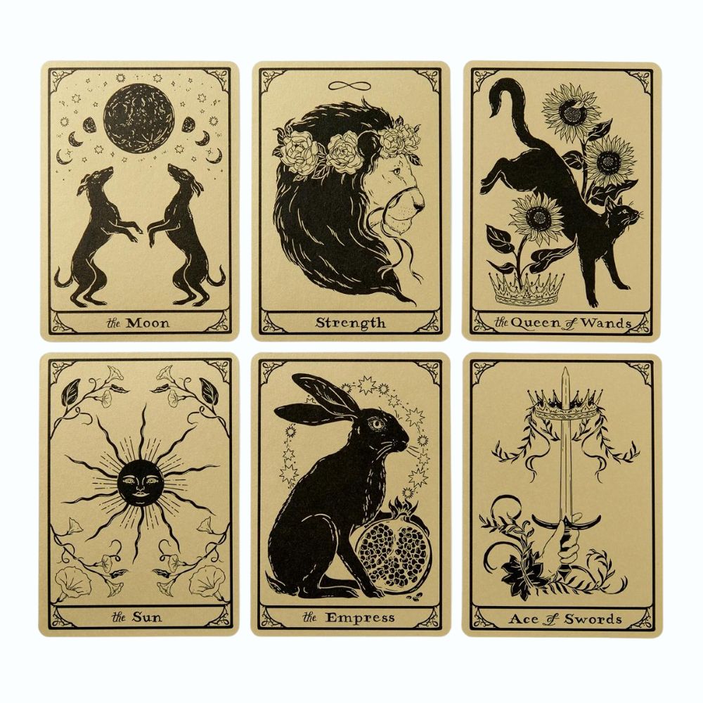 Tarot Tales - Metalic Gold Postcards - Set of 6