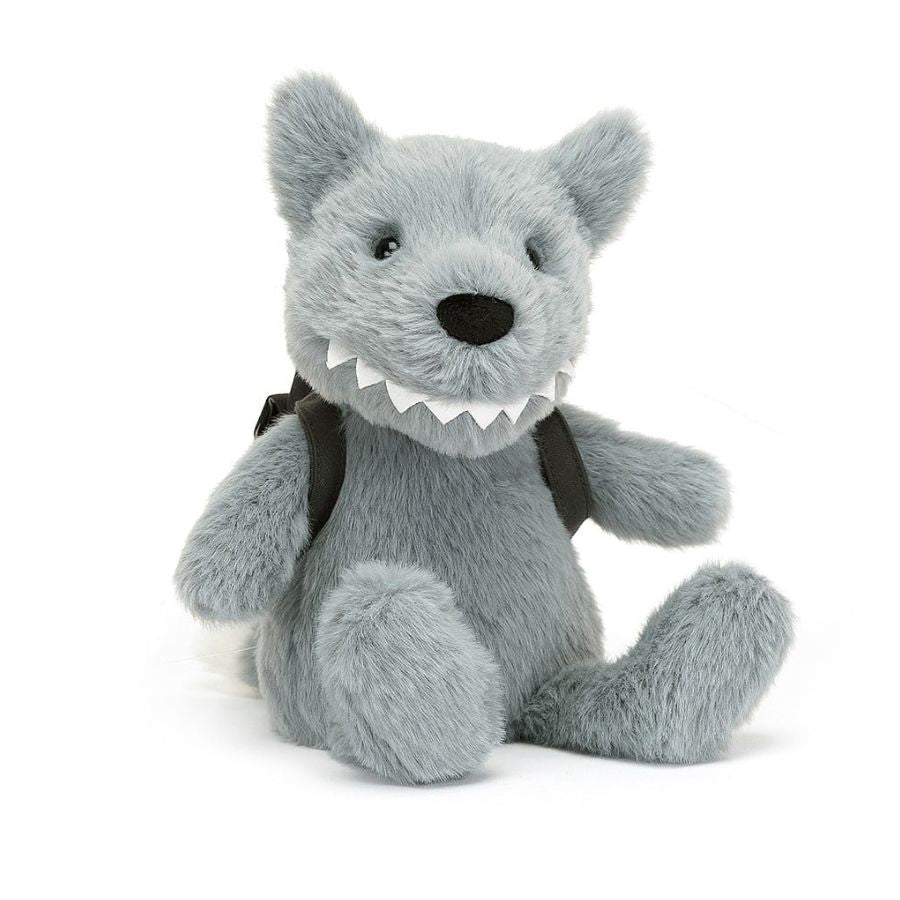 Kids wolf toy with backpack
