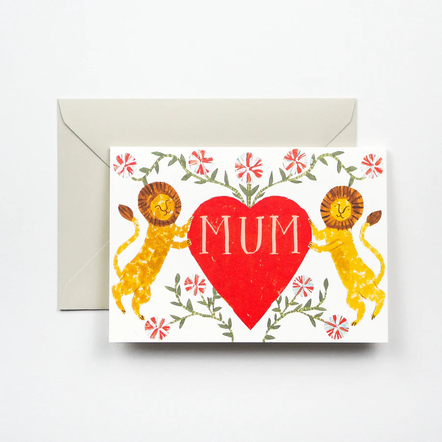 Mum Lion Heart Mothers Day Greeting Card