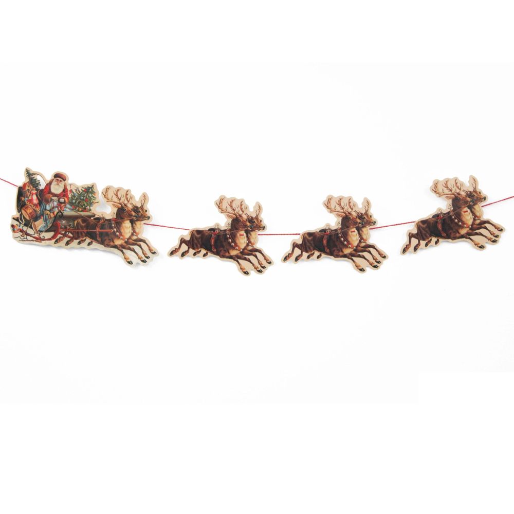 Santa on his Sleigh Christmas Garland