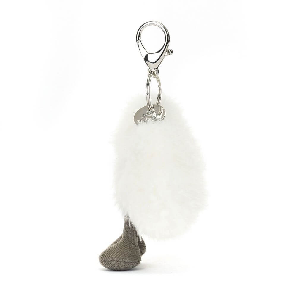 fluffy cloud handbag charm side view