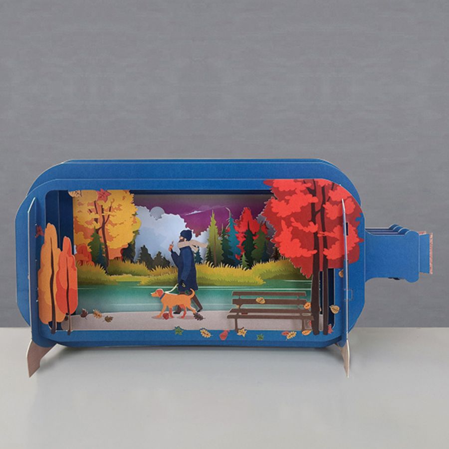 3 D Pop UP Card -Autumn Dog Walk