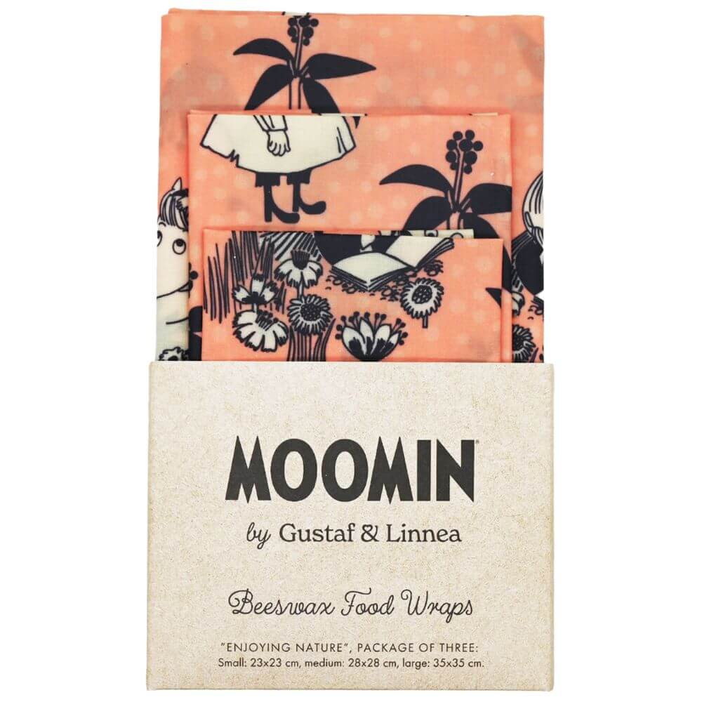 Moomin Beeswax Wrap 'Enjoying Nature' pack of 3