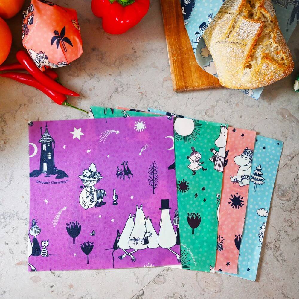 Moomin Beeswax Food Wraps -'By Nightfall' pack of 3