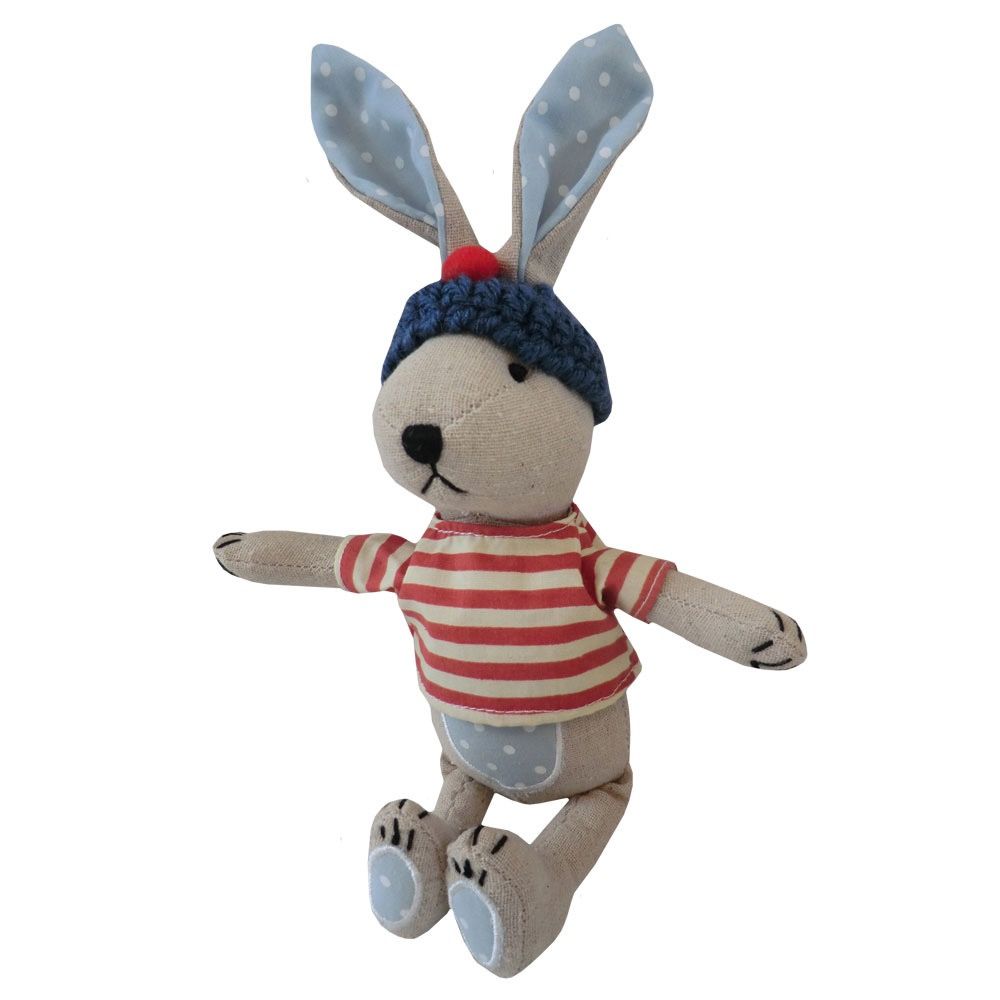 Rabbit  Toy with Striped Top & Hat