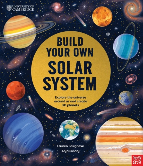 Book cover of 'Build Your Own Solar System' with space-themed design and planets.