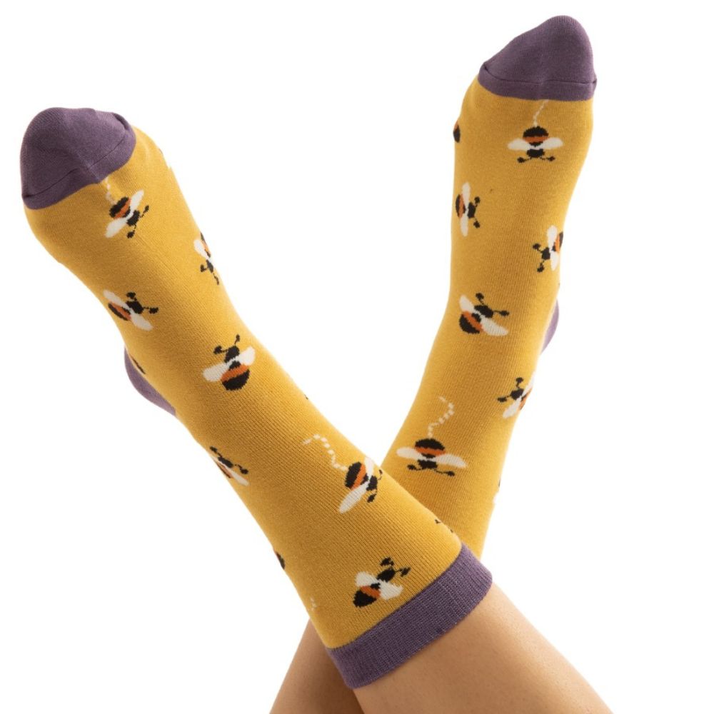 Womens Buzzy Bees Socks - Yellow