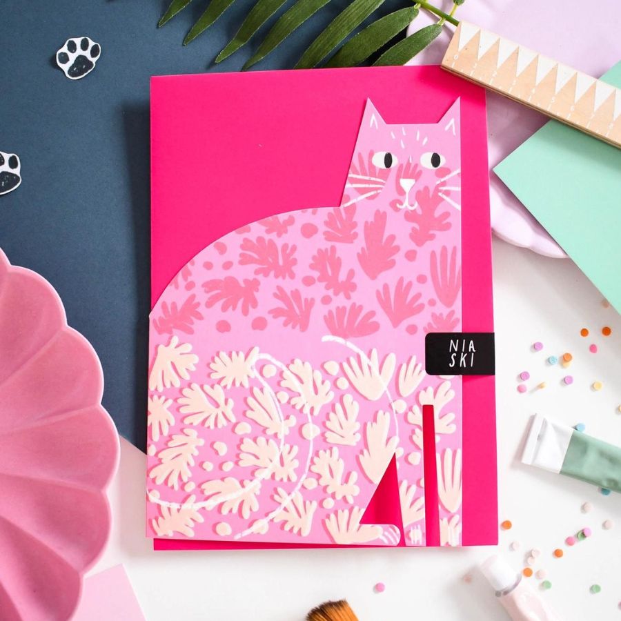 Catisse Shapes Cat Cut Out Card