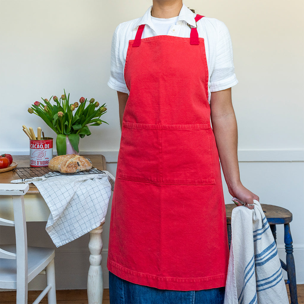 Two Tone Utility Apron - Red
