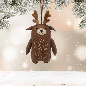 Hanging Woodland Felt  Reindeer Decoration