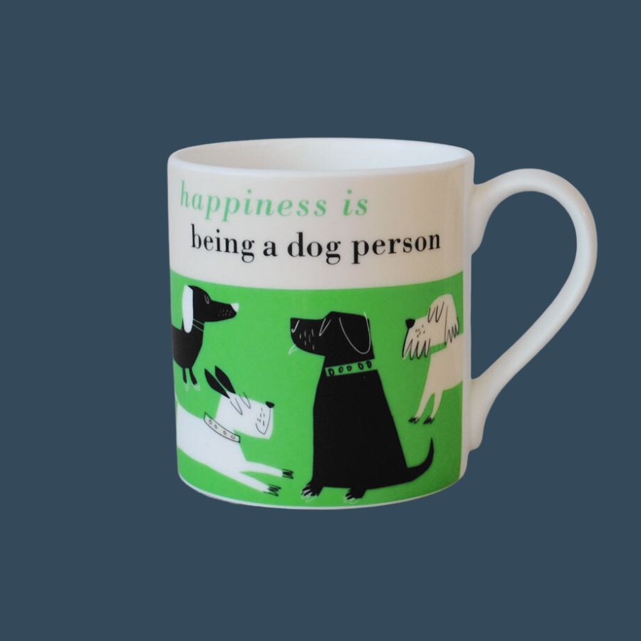 Happiness is Being a Dog Person Mug- Green Large
