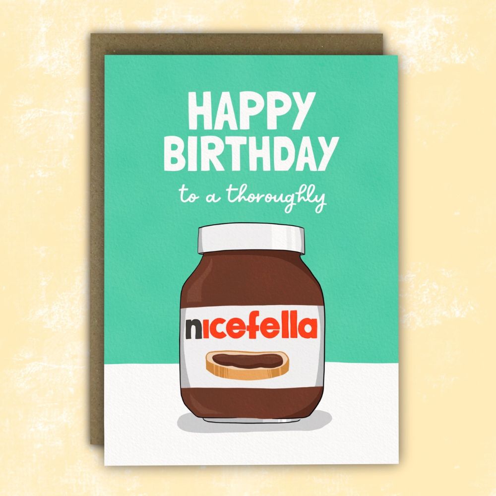 Birthday Card- Nutella inspired greeting card