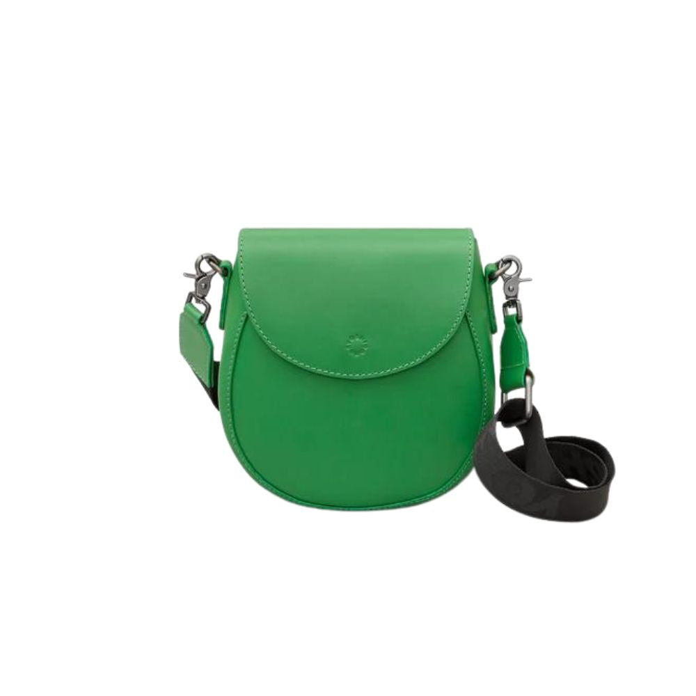 Green Leather Cross Body Bag Front View