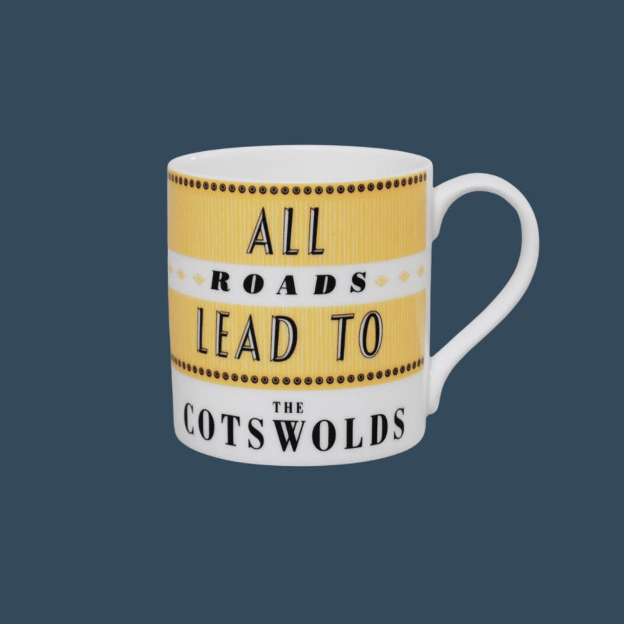 All Roads lead to the Cotswolds Mug- Yellow  L