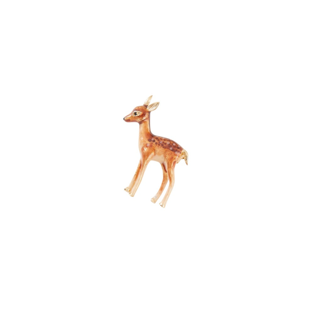 Enamel Fawn Brooch