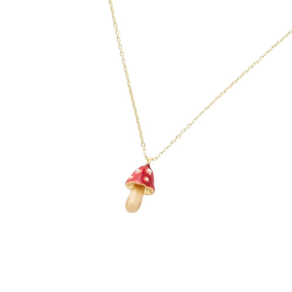 Enamel Mushroom Necklace