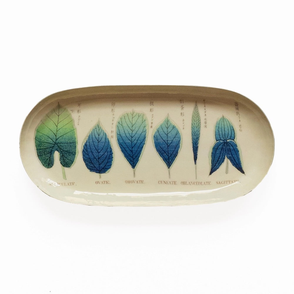 Oval Enamel Tray - Shapes of Leaves
