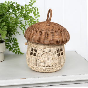 Rattan Mushroom House Basket