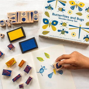 Wooden Stamp Set - Butterflies & Bugs