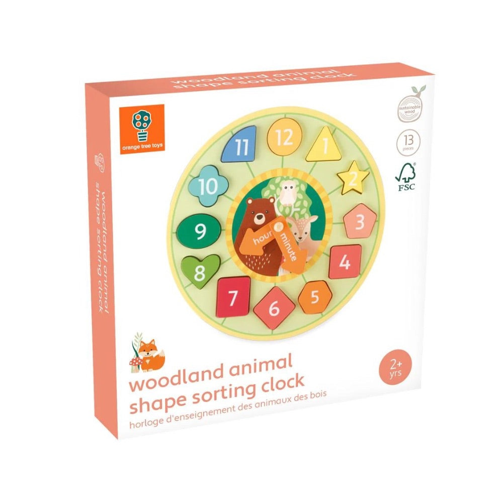 Woodland Animal Shape Sorting Clock