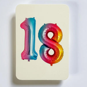 Birthday Age 18 Balloon Card