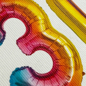 Balloon Numbers Age 30 Birthday Card