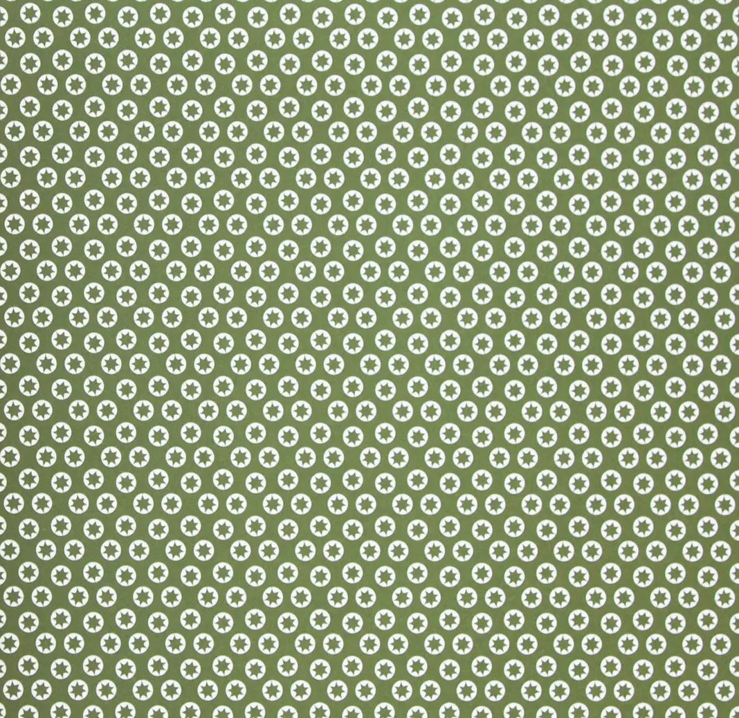 Tiny stars olive gift wrap