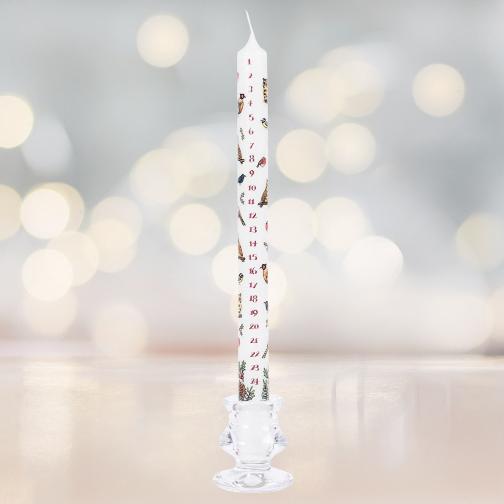 Winter Birds Advent Dinner Candle