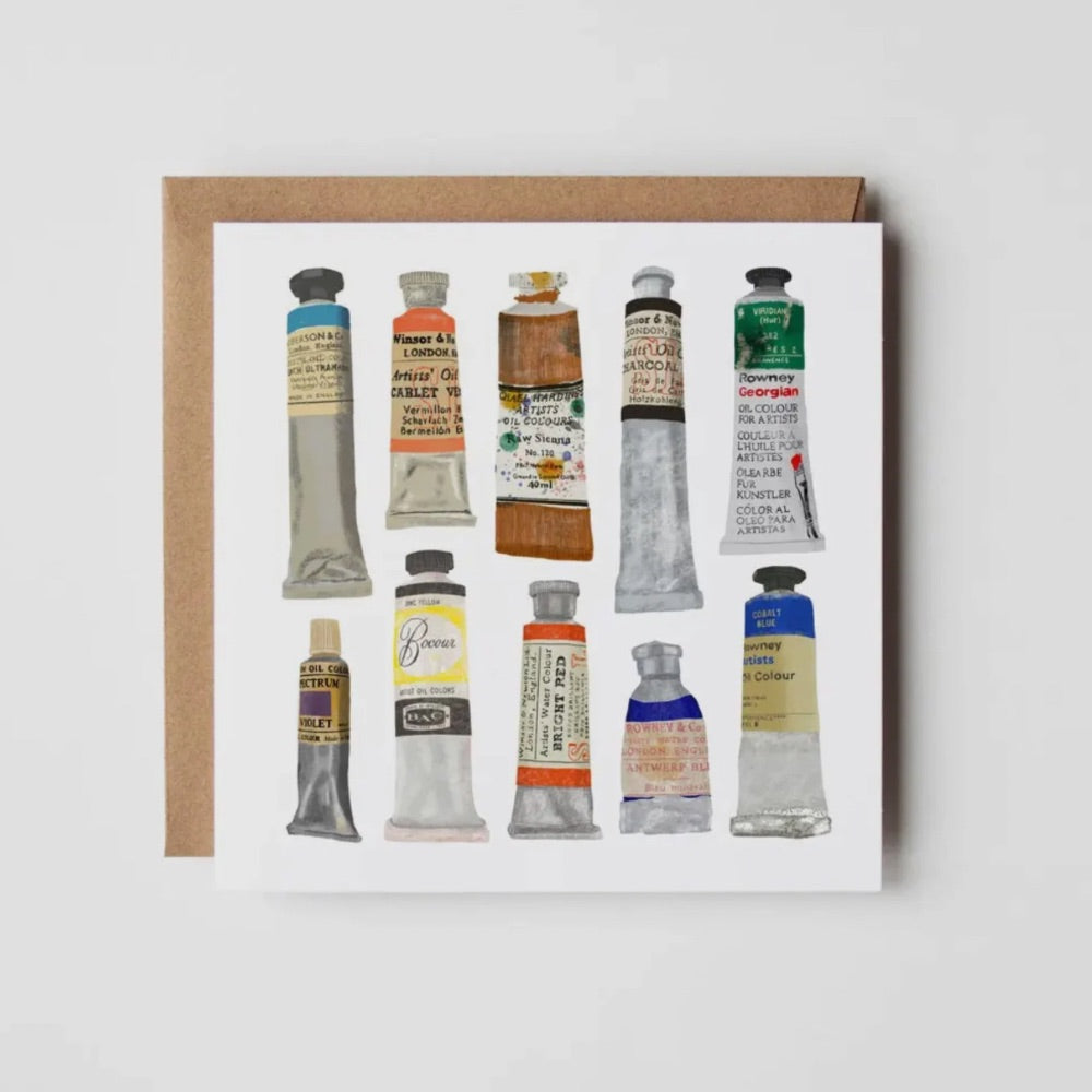Paint Tubes -Painters Palette greeting Card